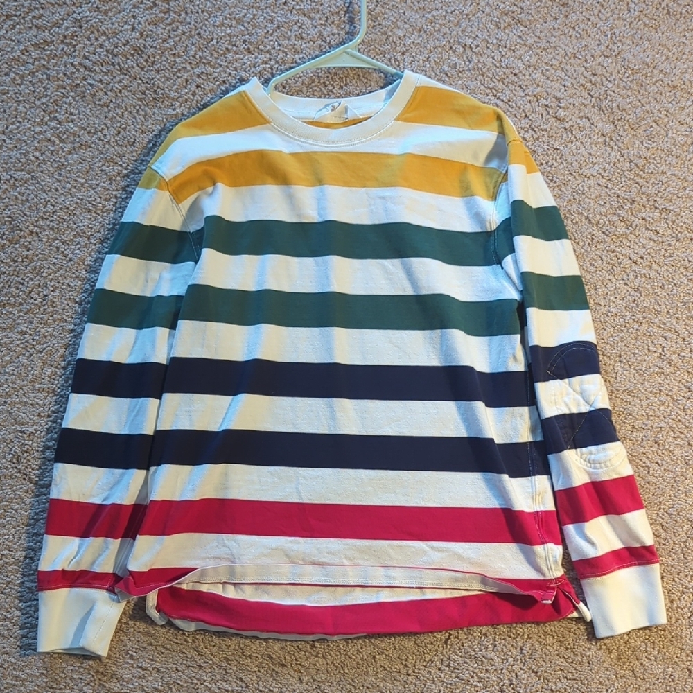 J. Crew Striped Knit Tee in White, Yellow & Navy